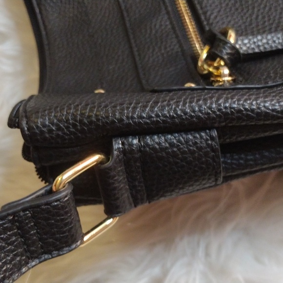 Shoulder/cross body Black leather like bag 9 1/2x12 - Picture 11 of 15